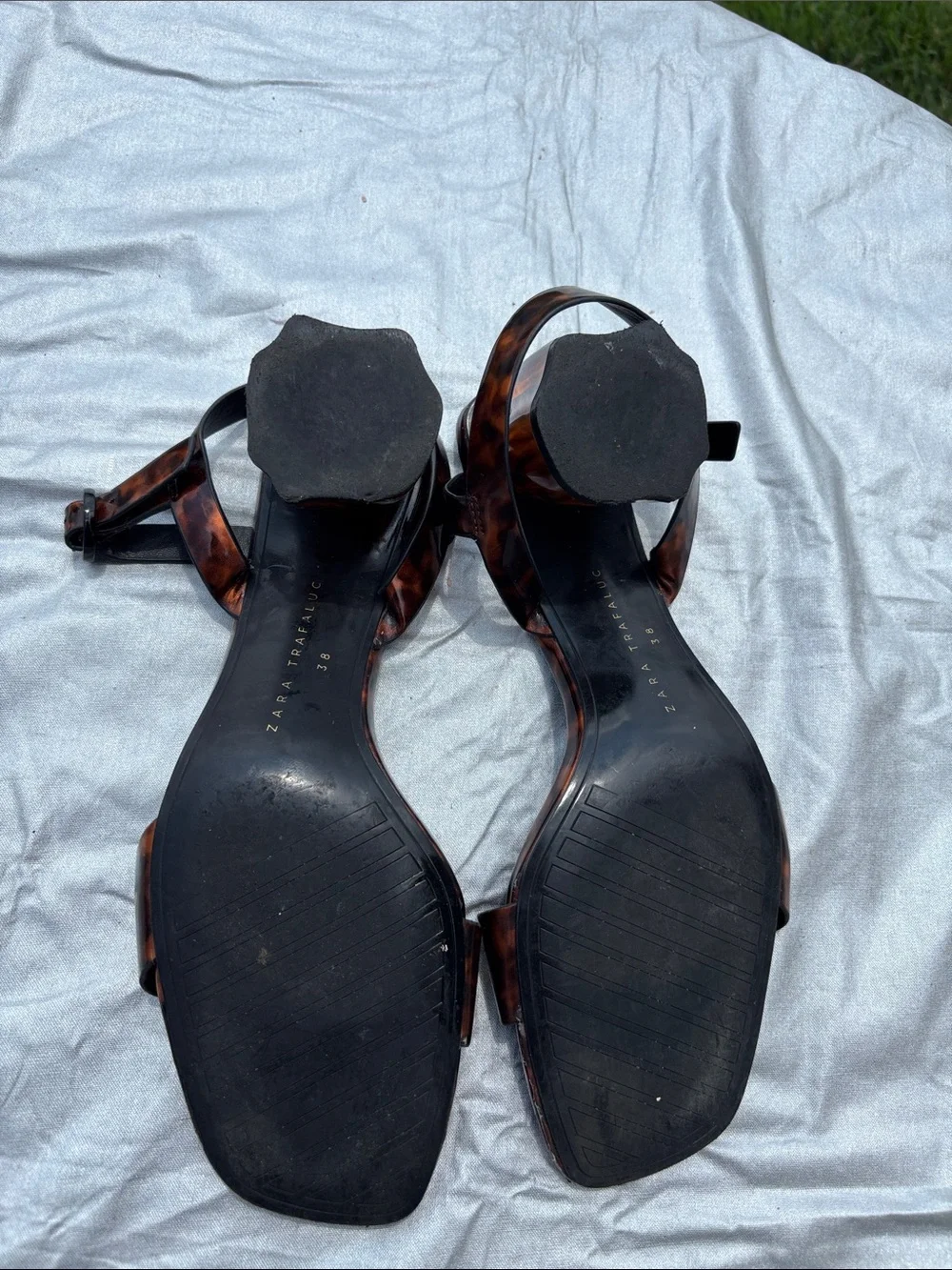 Zara Trafaluc Tortoiseshell Square-Toe Ankle-Strap Sandals - Women - Picture 2 of 3